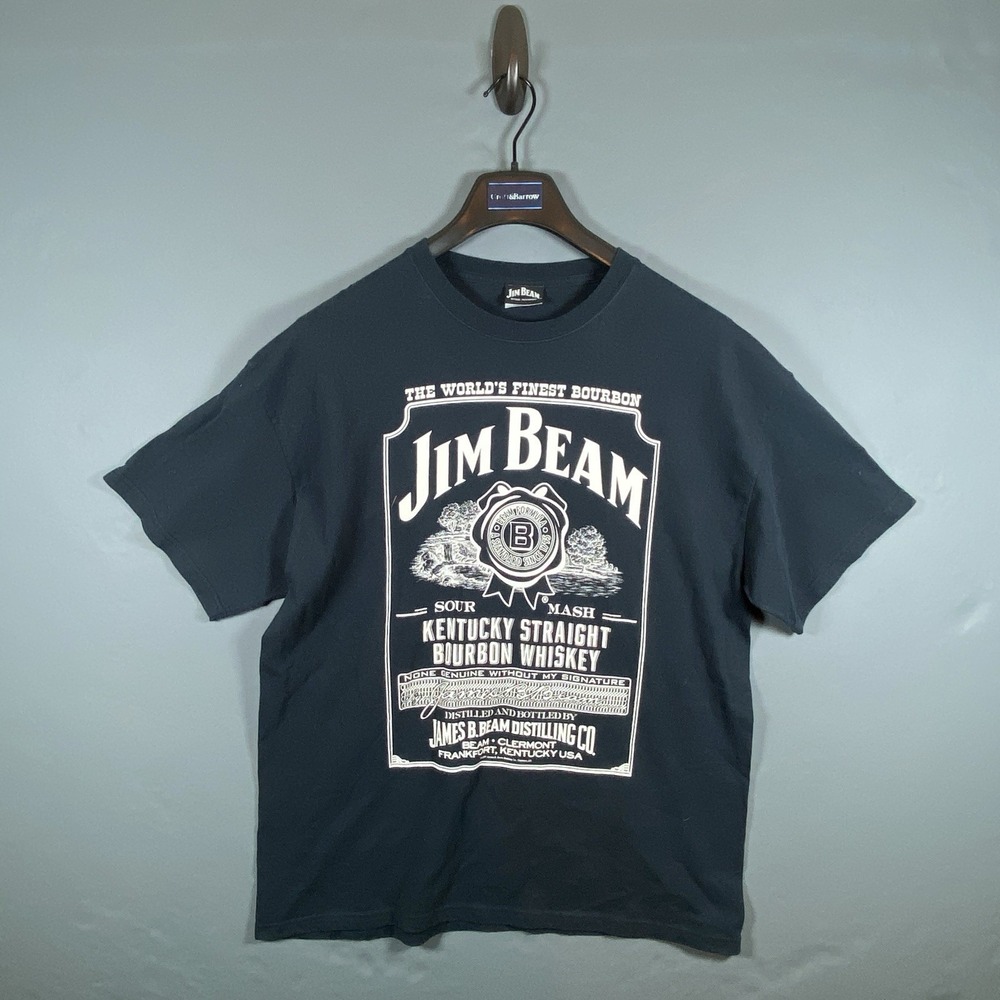 Jim Beam Bourbon Whiskey Graphic Tee Shirt Black Mens XL